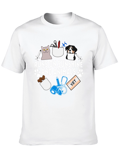 Runs on Sunshine and Animals Vet T-Shirt