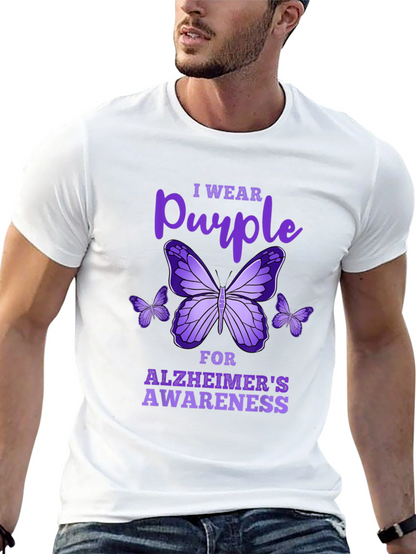 Purple Butterfly Alzheimers Awareness T-Shirt
