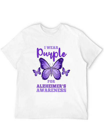 Purple Butterfly Alzheimers Awareness T-Shirt