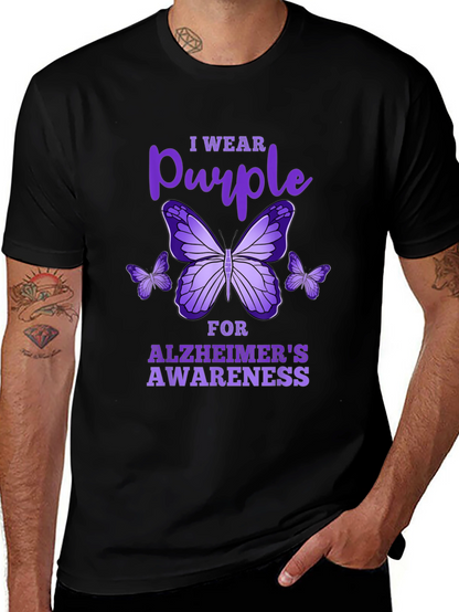 Purple Butterfly Alzheimers Awareness T-Shirt