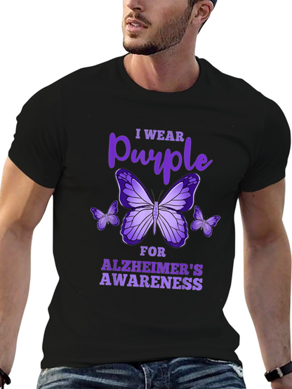 Purple Butterfly Alzheimers Awareness T-Shirt