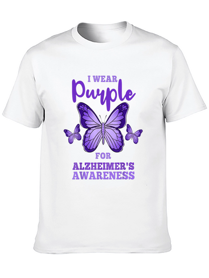 Purple Butterfly Alzheimers Awareness T-Shirt