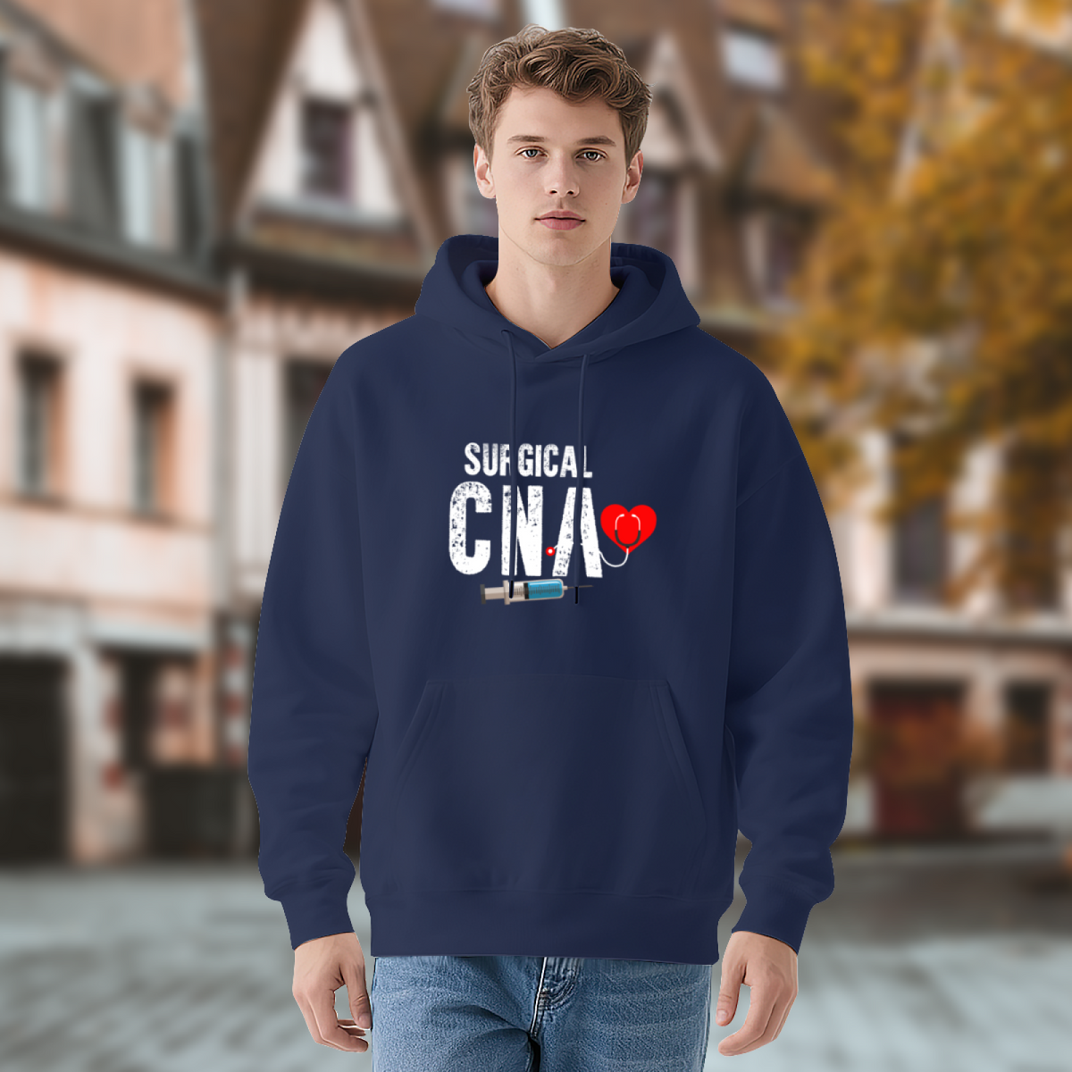 Surgical CNA Heart Stethoscope Syringe Hoodie