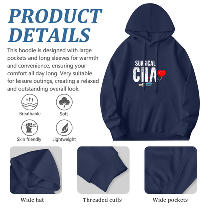 Surgical CNA Heart Stethoscope Syringe Hoodie