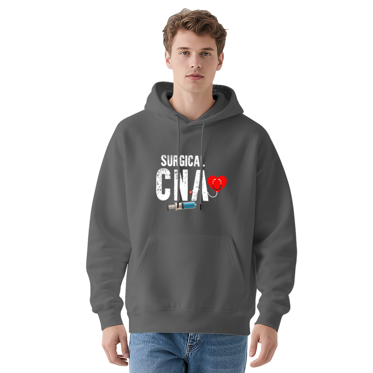 Surgical CNA Heart Stethoscope Syringe Hoodie