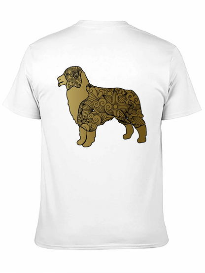 Dog Floral Pattern Tee - Black