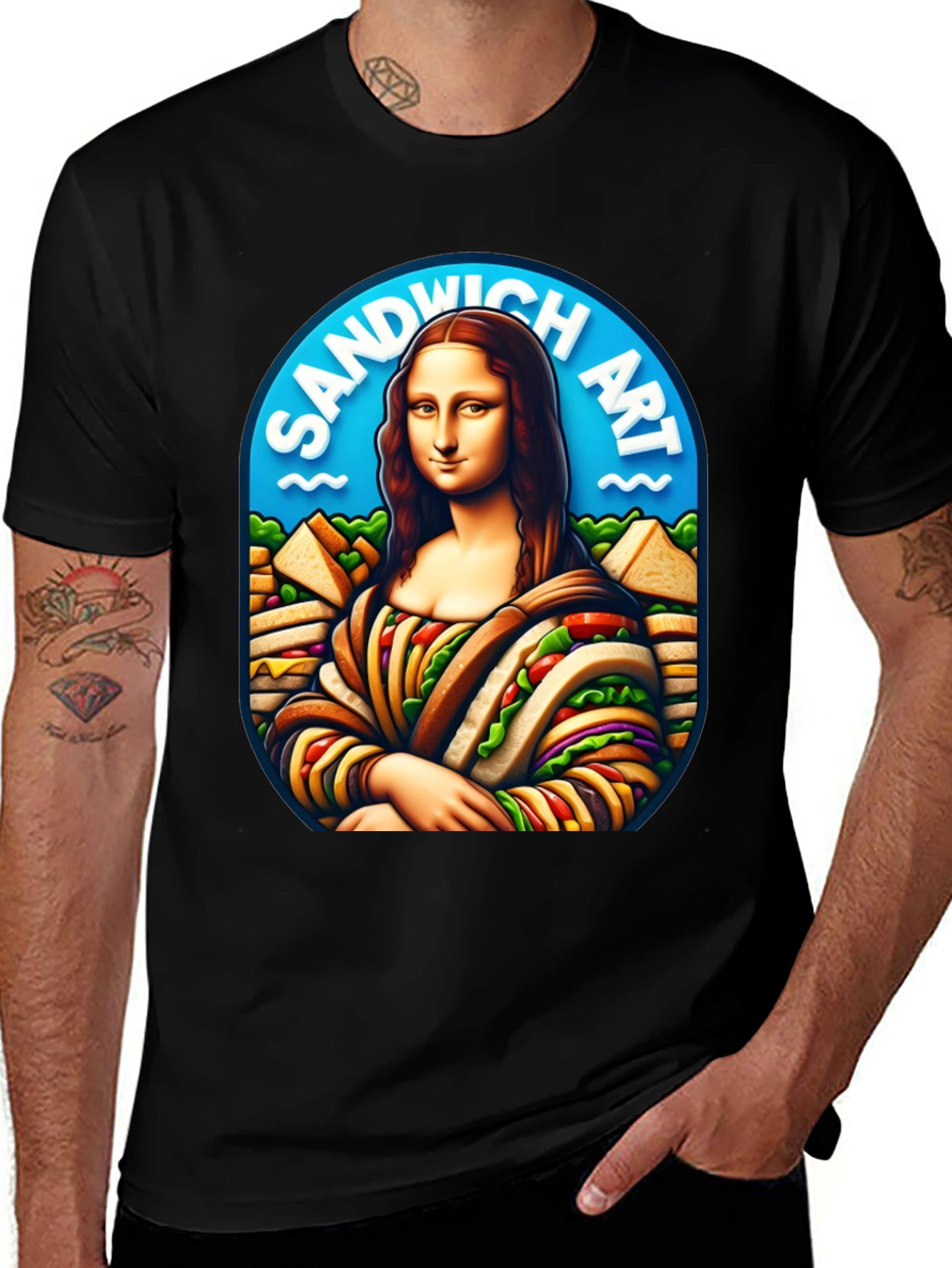 Sandwich Art Mona Lisa Graphic T-Shirt