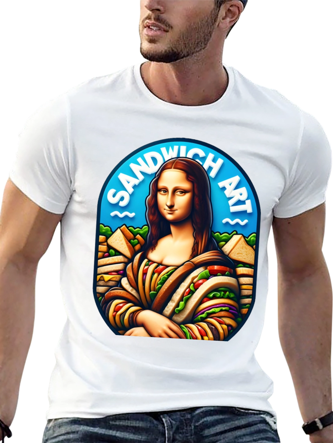 Sandwich Art Mona Lisa Graphic T-Shirt