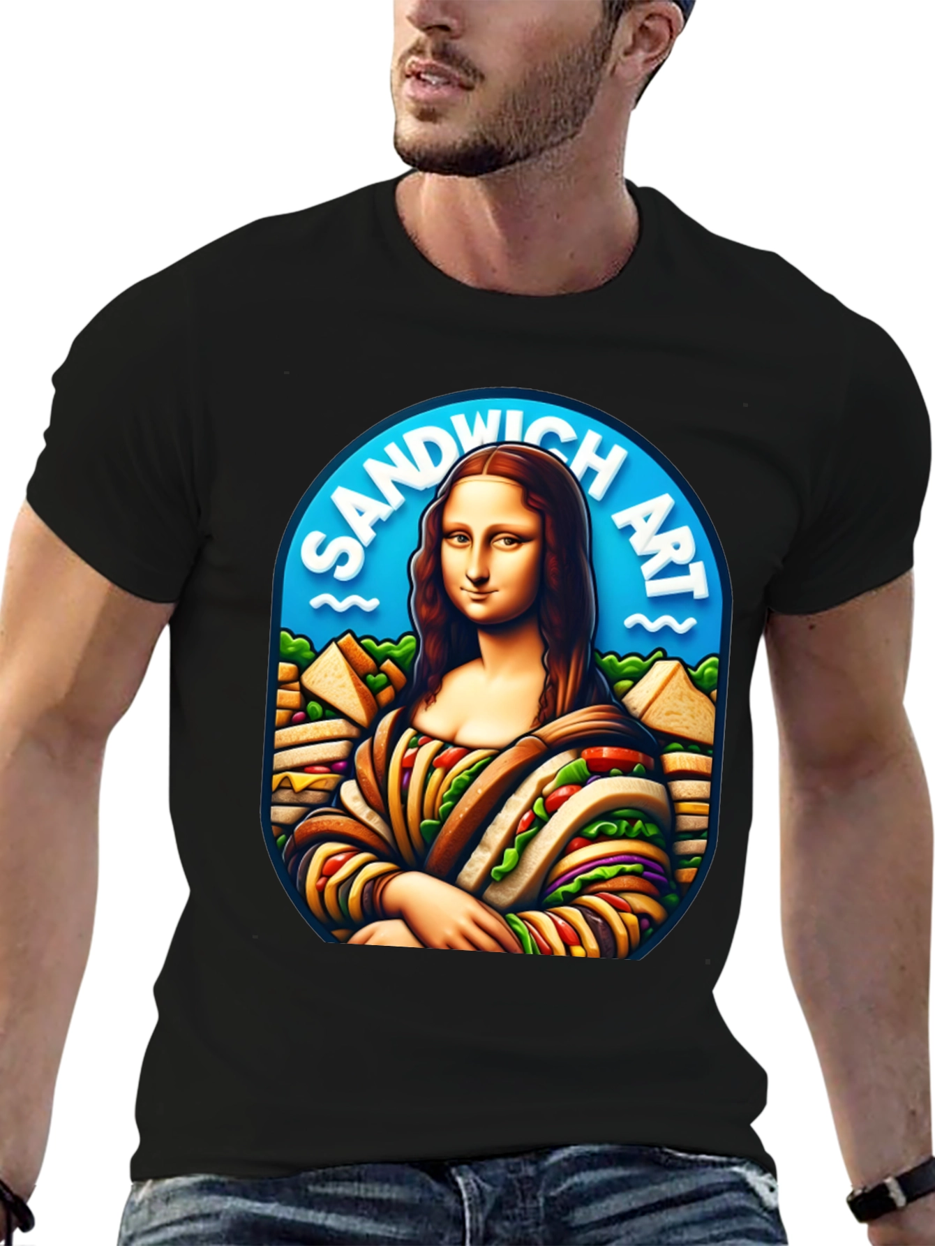 Sandwich Art Mona Lisa Graphic T-Shirt