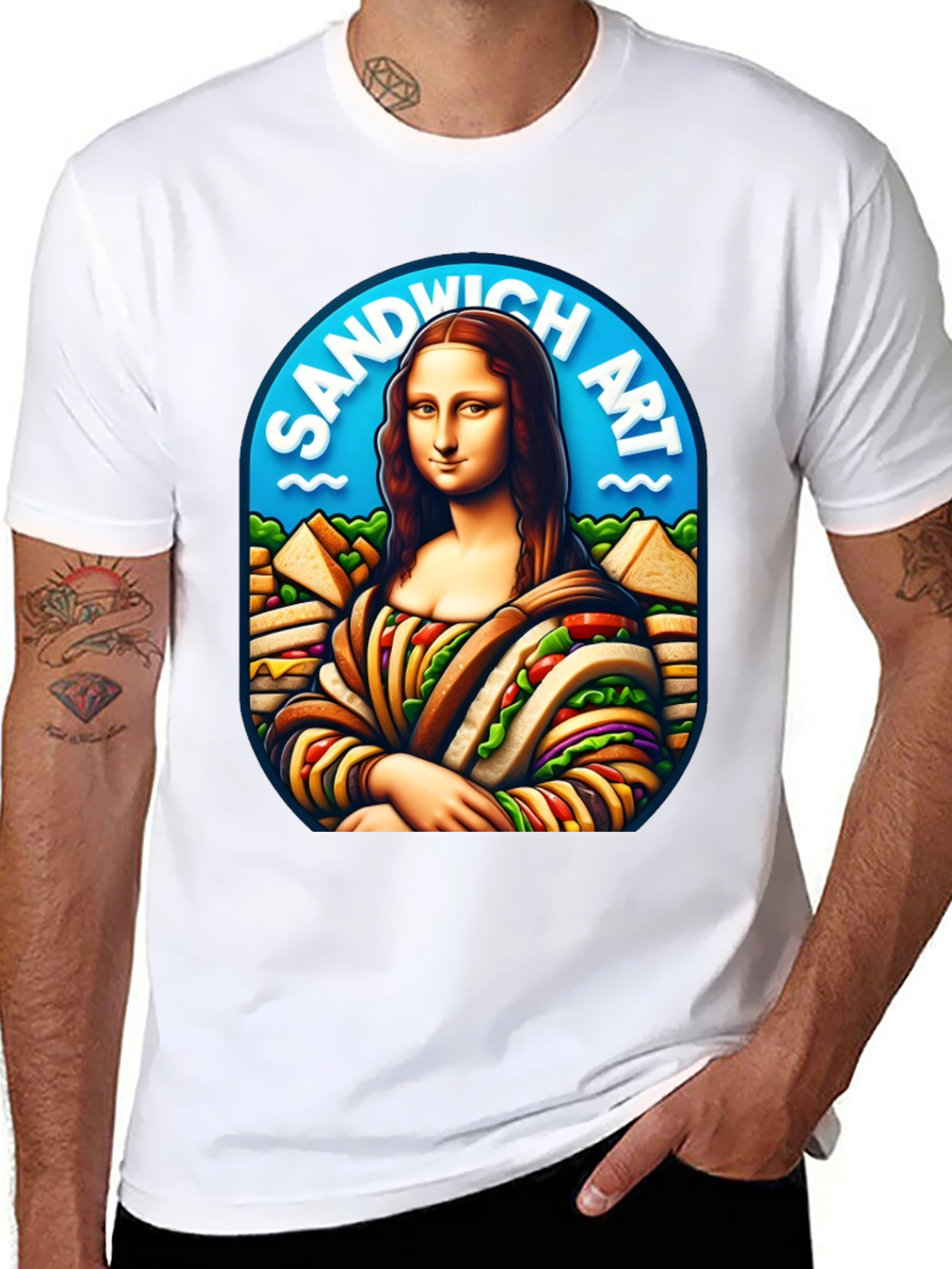 Sandwich Art Mona Lisa Graphic T-Shirt