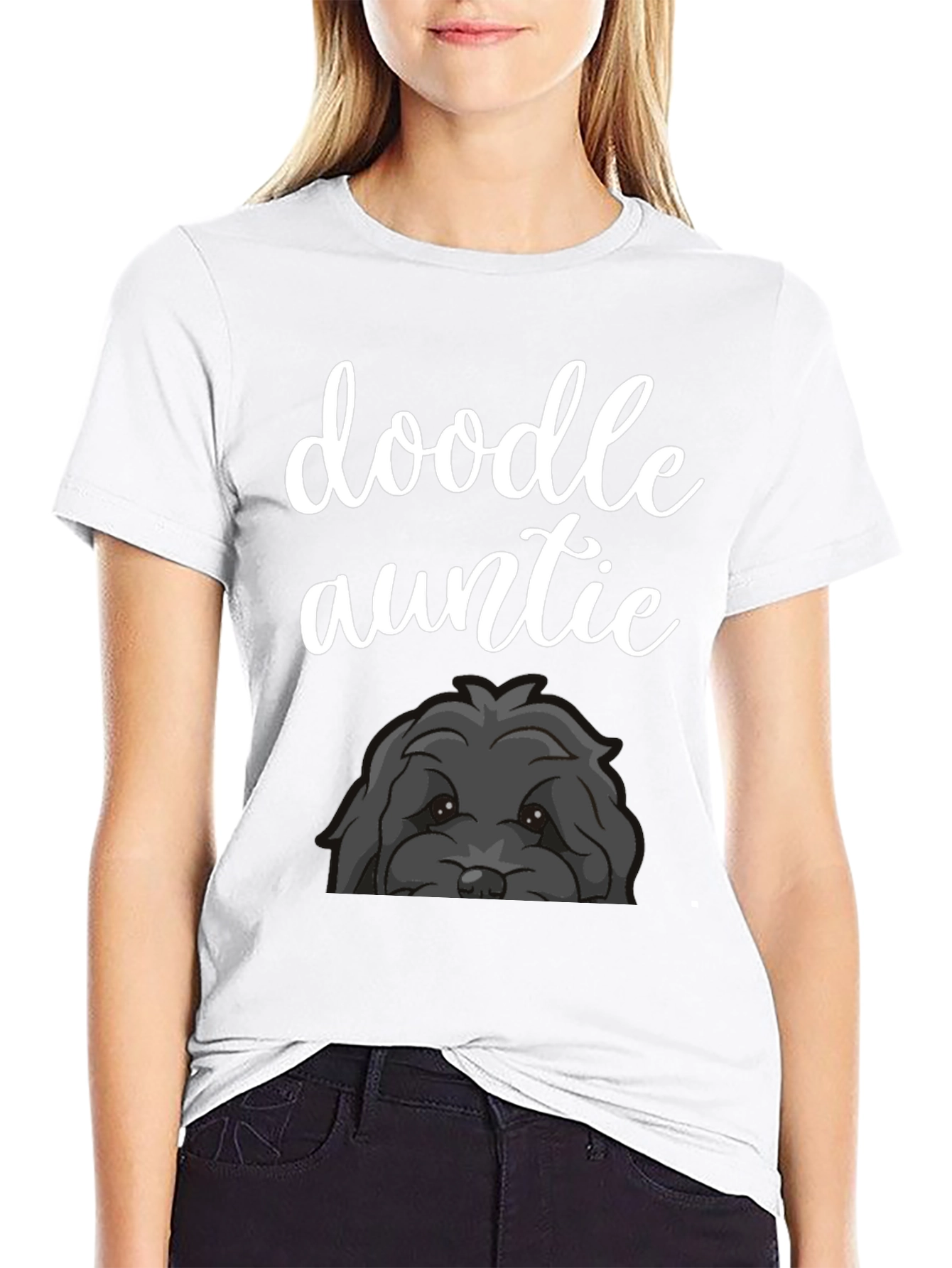 Doodle Auntie Black T-Shirt