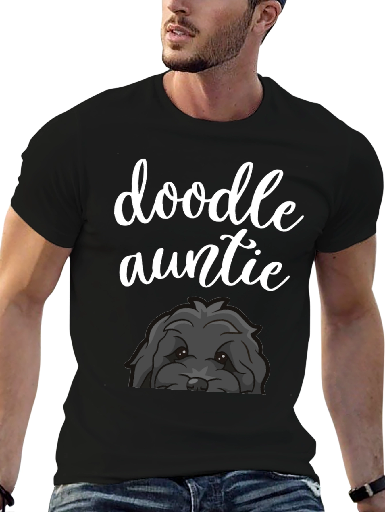 Doodle Auntie Black T-Shirt