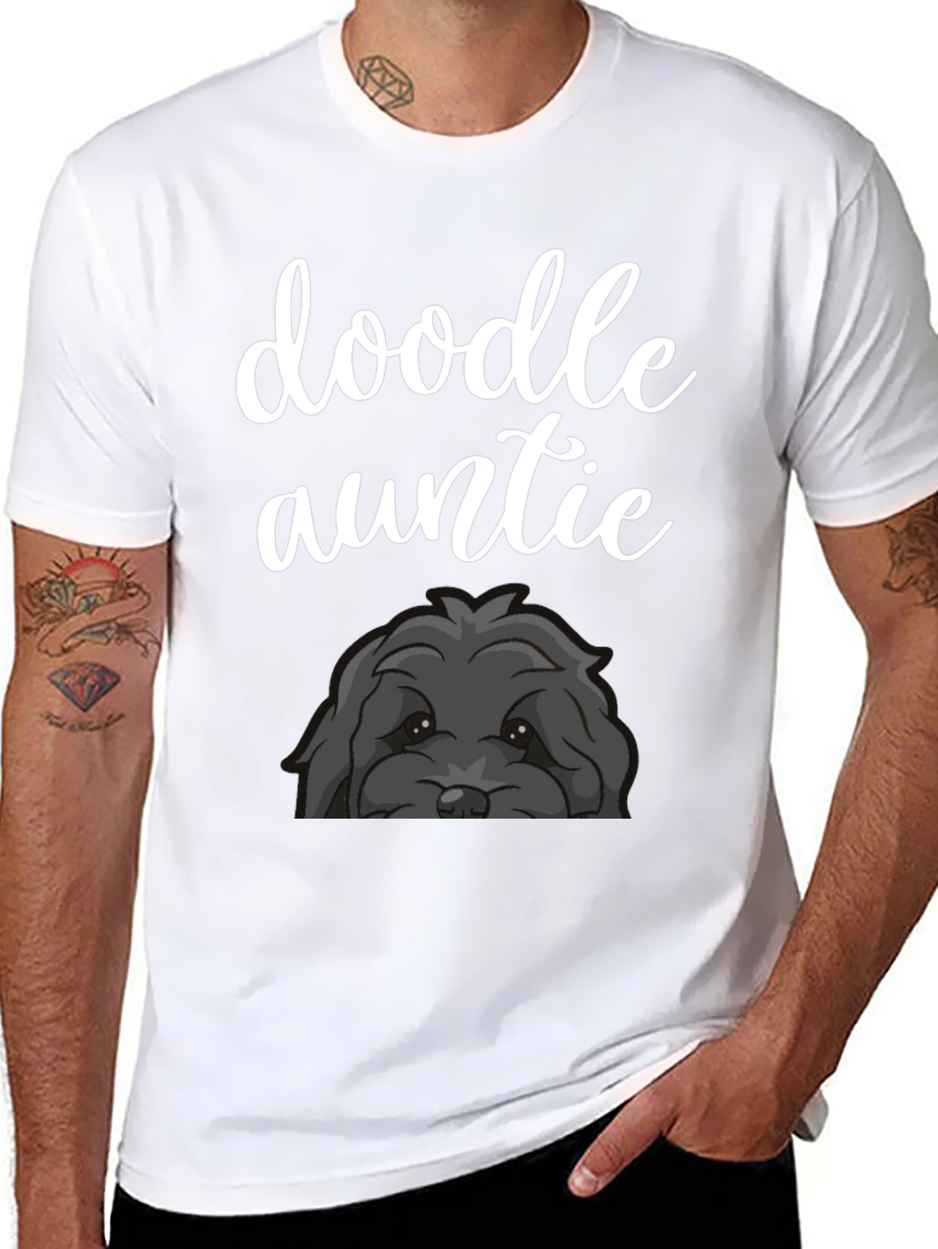 Doodle Auntie Black T-Shirt