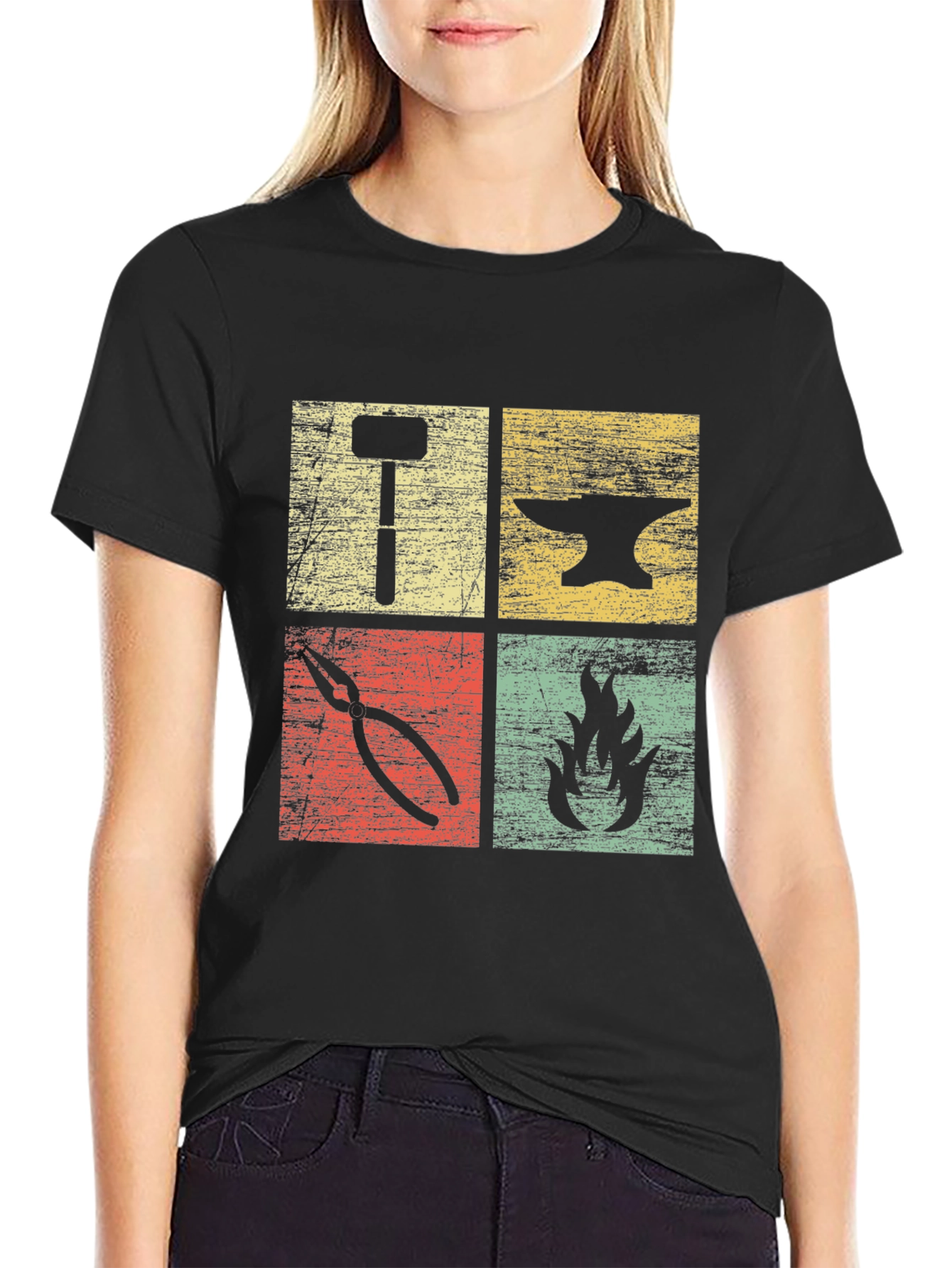 Blacksmith Forge T-Shirt | Hammer Anvil Fire Tongs