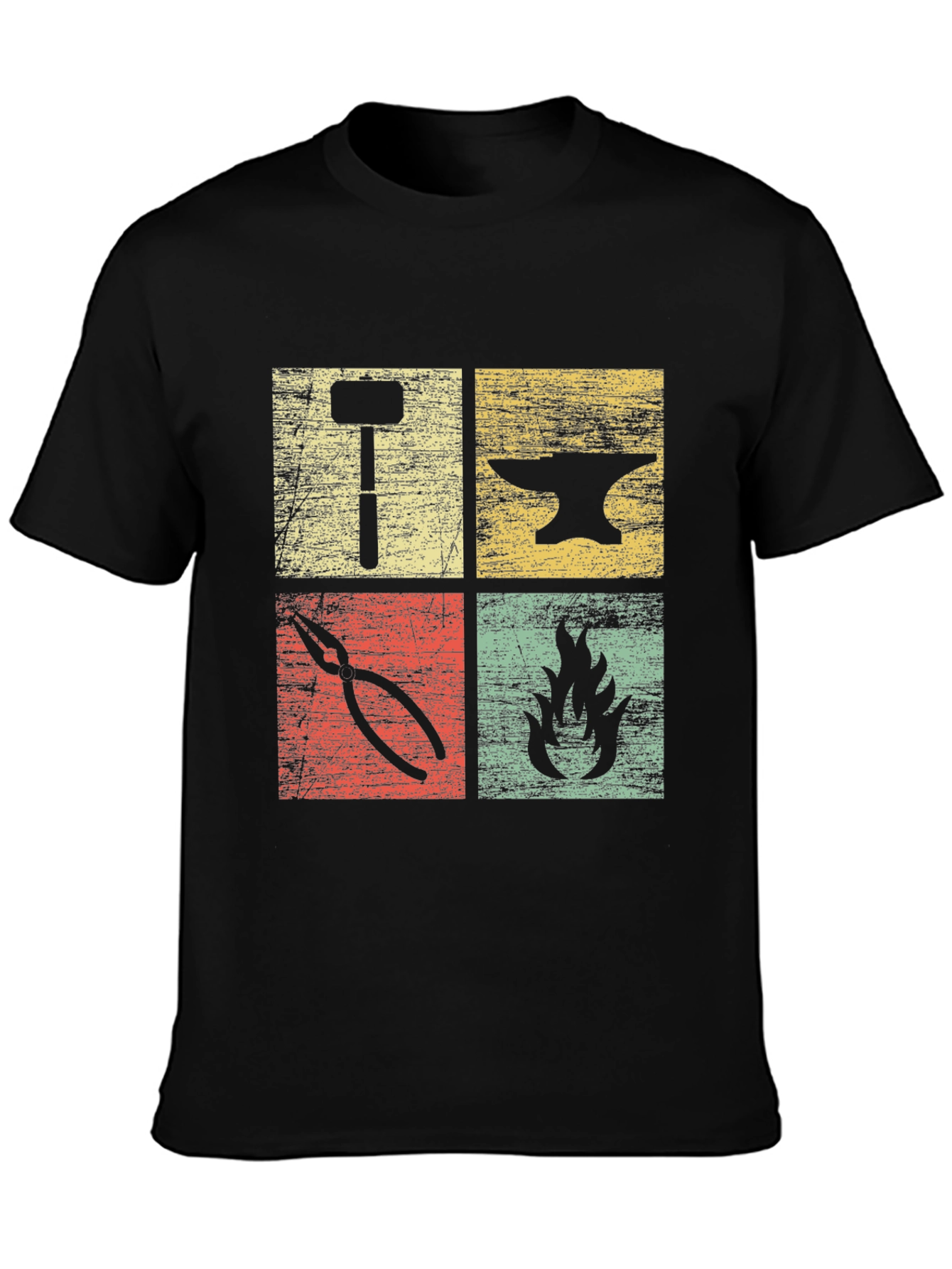 Blacksmith Forge T-Shirt | Hammer Anvil Fire Tongs