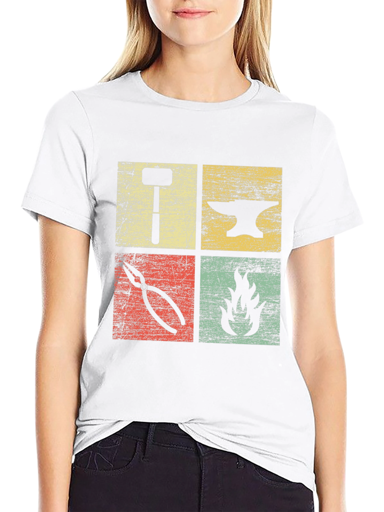 Blacksmith Forge T-Shirt | Hammer Anvil Fire Tongs