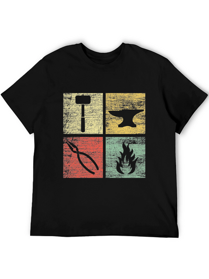 Blacksmith Forge T-Shirt | Hammer Anvil Fire Tongs