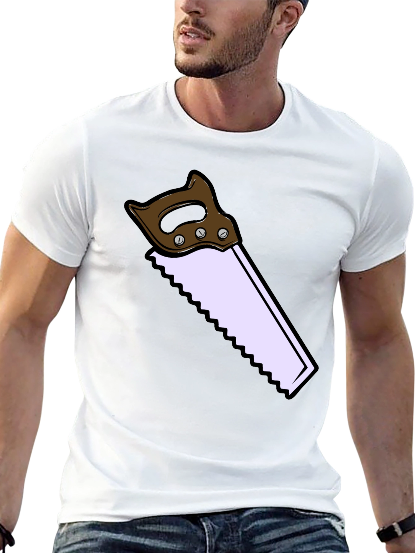 Novelty Saw Graphic T-Shirt - Black