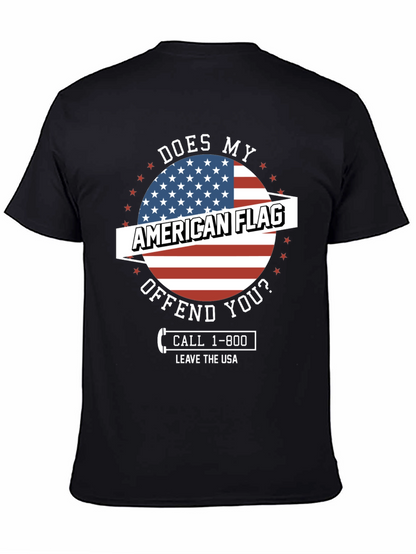 American Flag Graphic Tee - Patriotic Humor T-Shirt