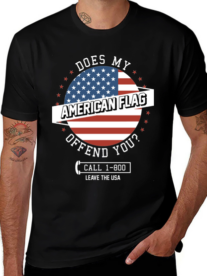 American Flag Graphic Tee - Patriotic Humor T-Shirt