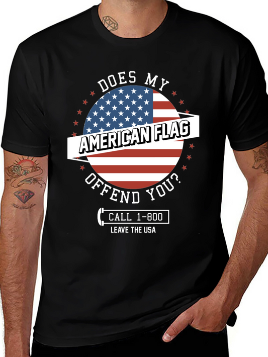American Flag Graphic Tee - Patriotic Humor T-Shirt
