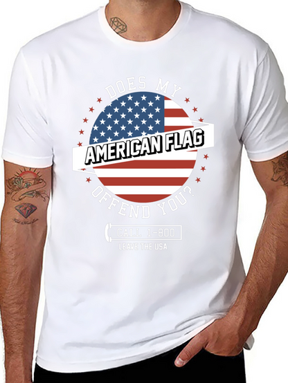 American Flag Graphic Tee - Patriotic Humor T-Shirt