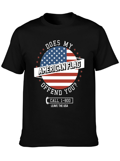 American Flag Graphic Tee - Patriotic Humor T-Shirt