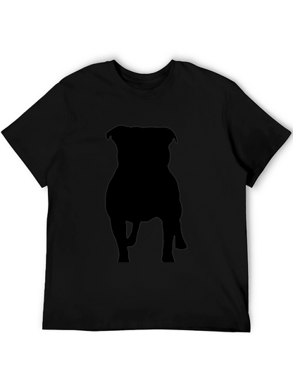 Black Dog Silhouette Graphic Tee - Casual Style