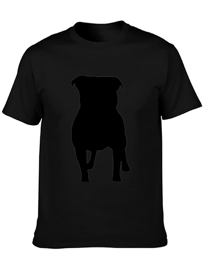 Black Dog Silhouette Graphic Tee - Casual Style