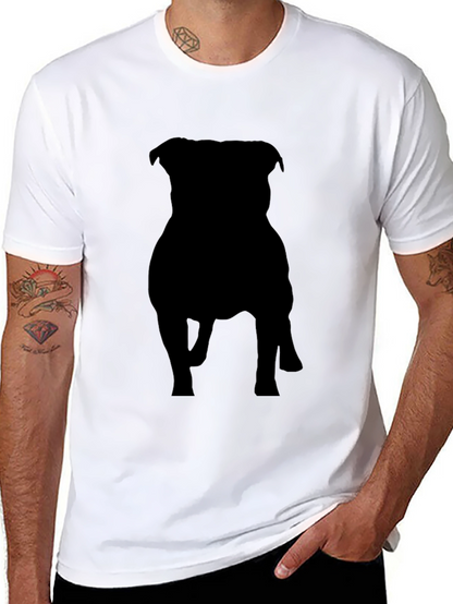 Black Dog Silhouette Graphic Tee - Casual Style