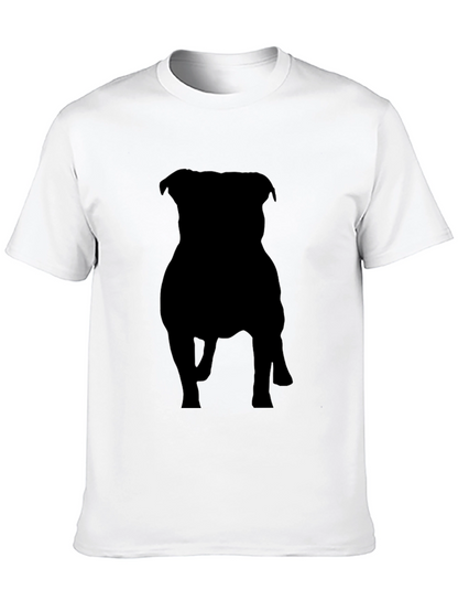 Black Dog Silhouette Graphic Tee - Casual Style