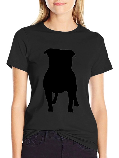 Black Dog Silhouette Graphic Tee - Casual Style
