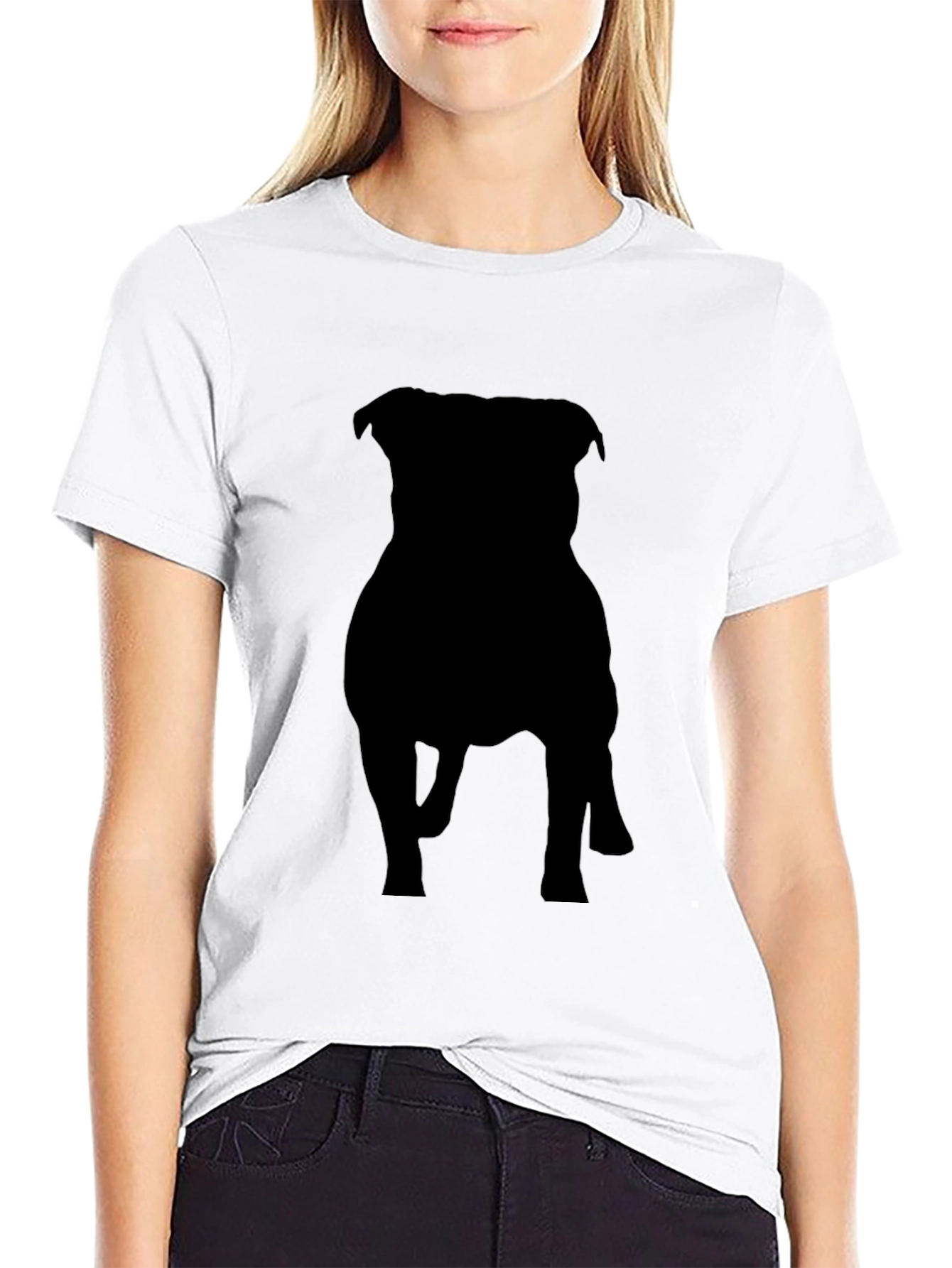 Black Dog Silhouette Graphic Tee - Casual Style