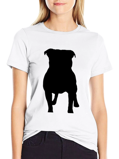 Black Dog Silhouette Graphic Tee - Casual Style