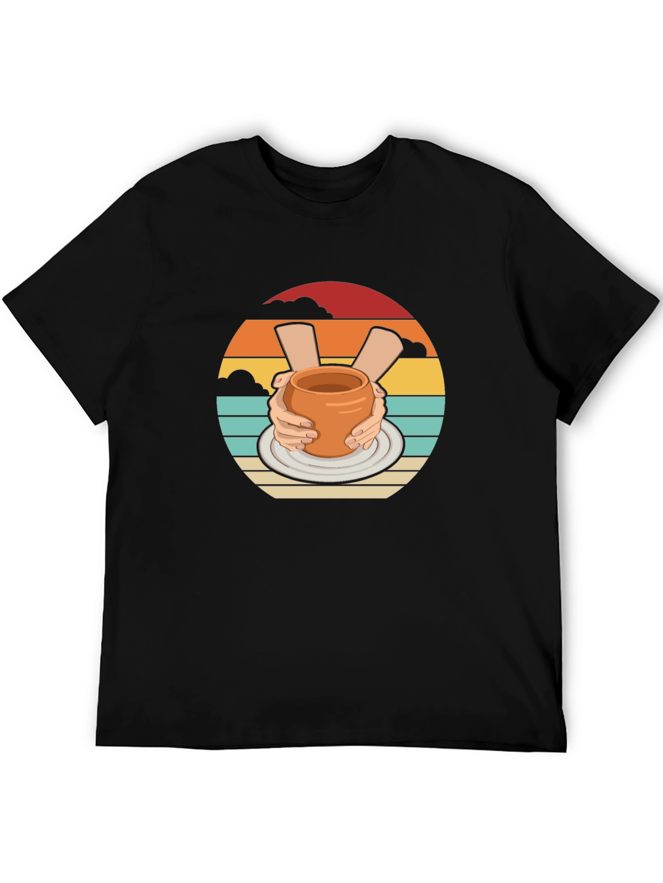 Pottery Hands Black Graphic T-Shirt