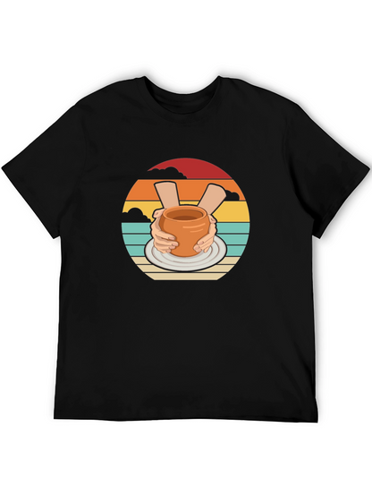 Pottery Hands Black Graphic T-Shirt