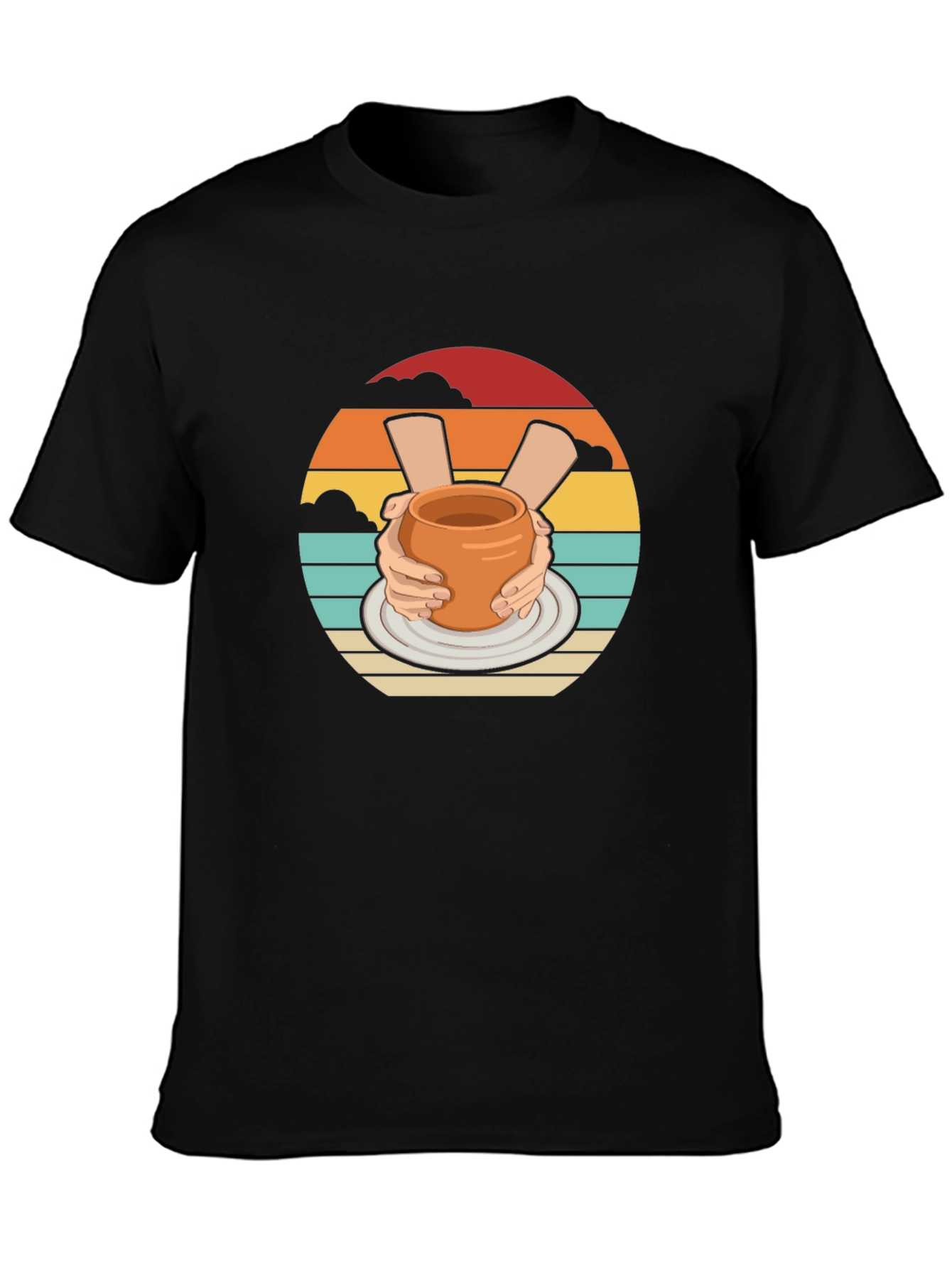 Pottery Hands Black Graphic T-Shirt