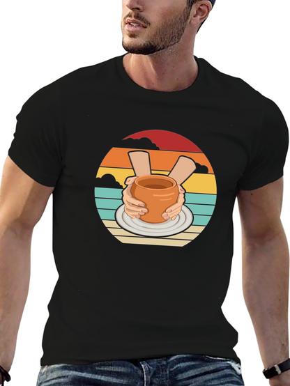 Pottery Hands Black Graphic T-Shirt