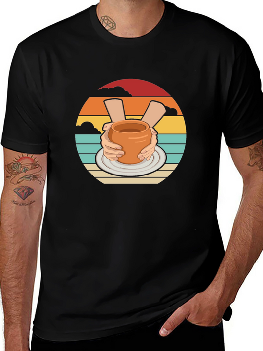 Pottery Hands Black Graphic T-Shirt