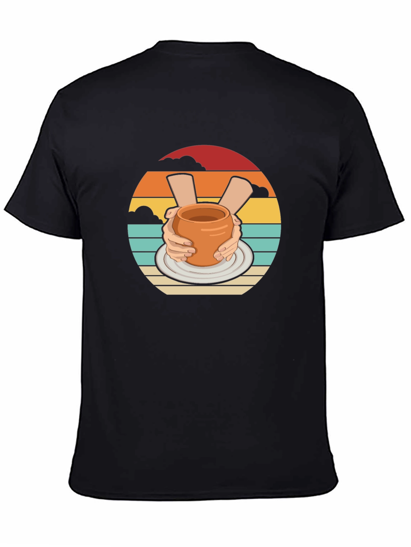 Pottery Hands Black Graphic T-Shirt