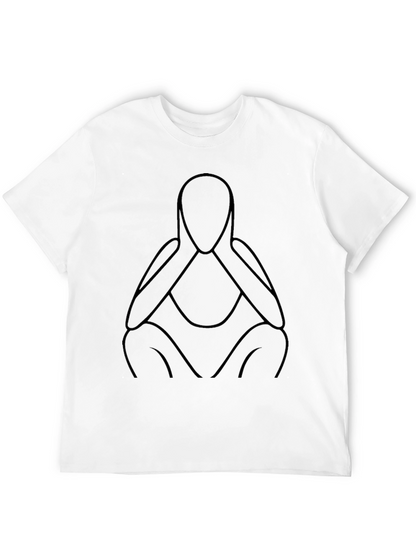 Abstract Figure Tee - Minimalist Black T-Shirt