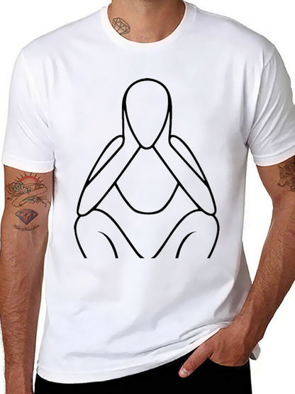 Abstract Figure Tee - Minimalist Black T-Shirt