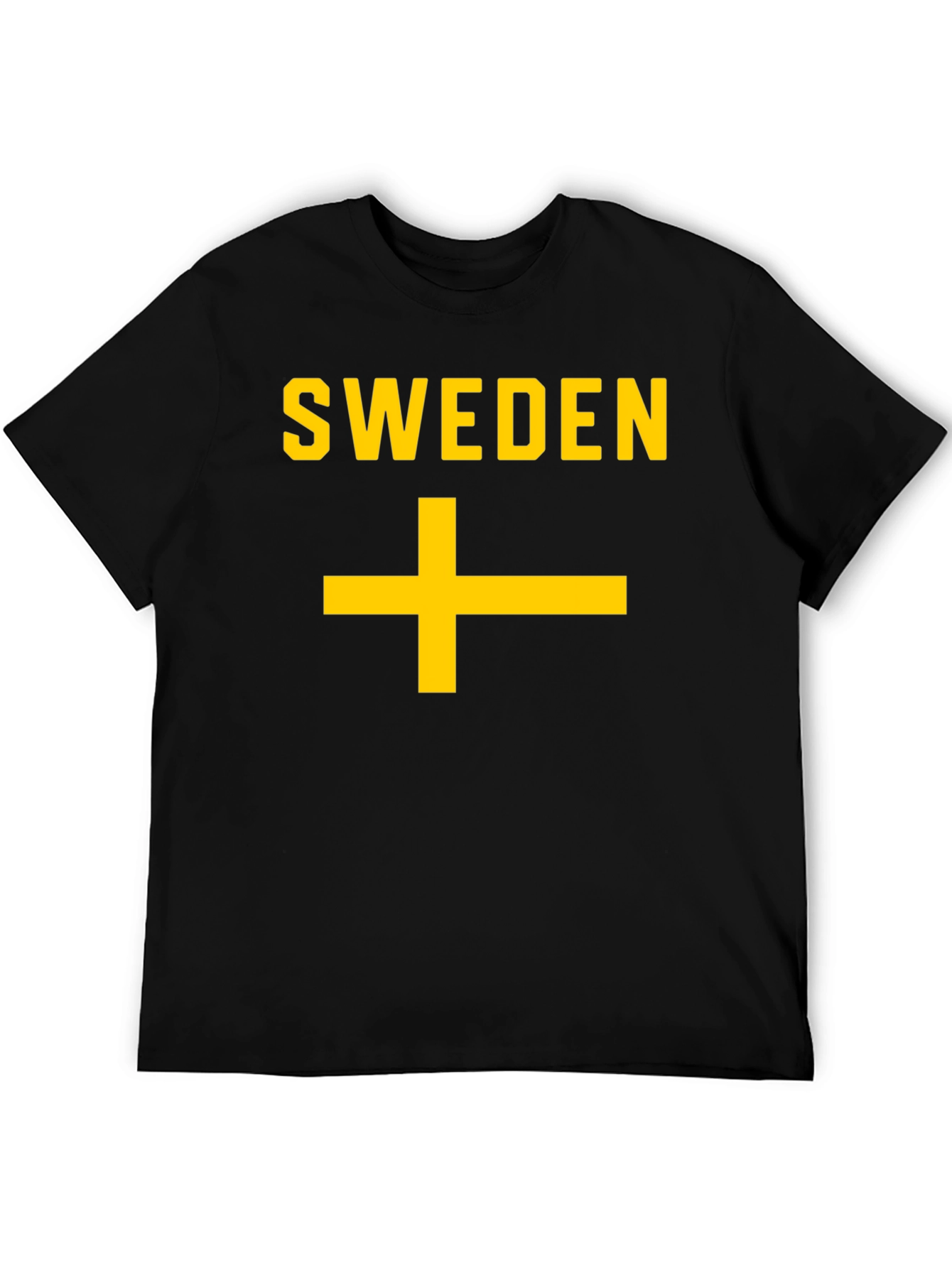 Sweden Flag T-Shirt - Black Cotton Tee