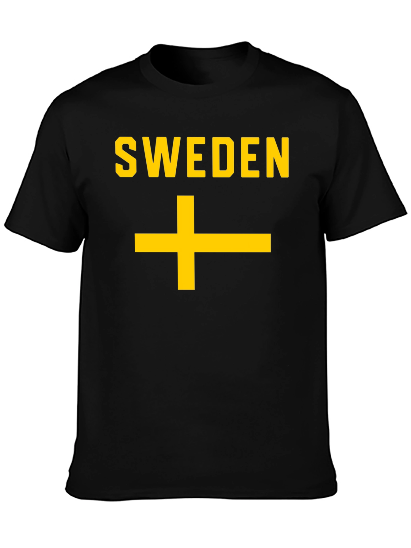 Sweden Flag T-Shirt - Black Cotton Tee