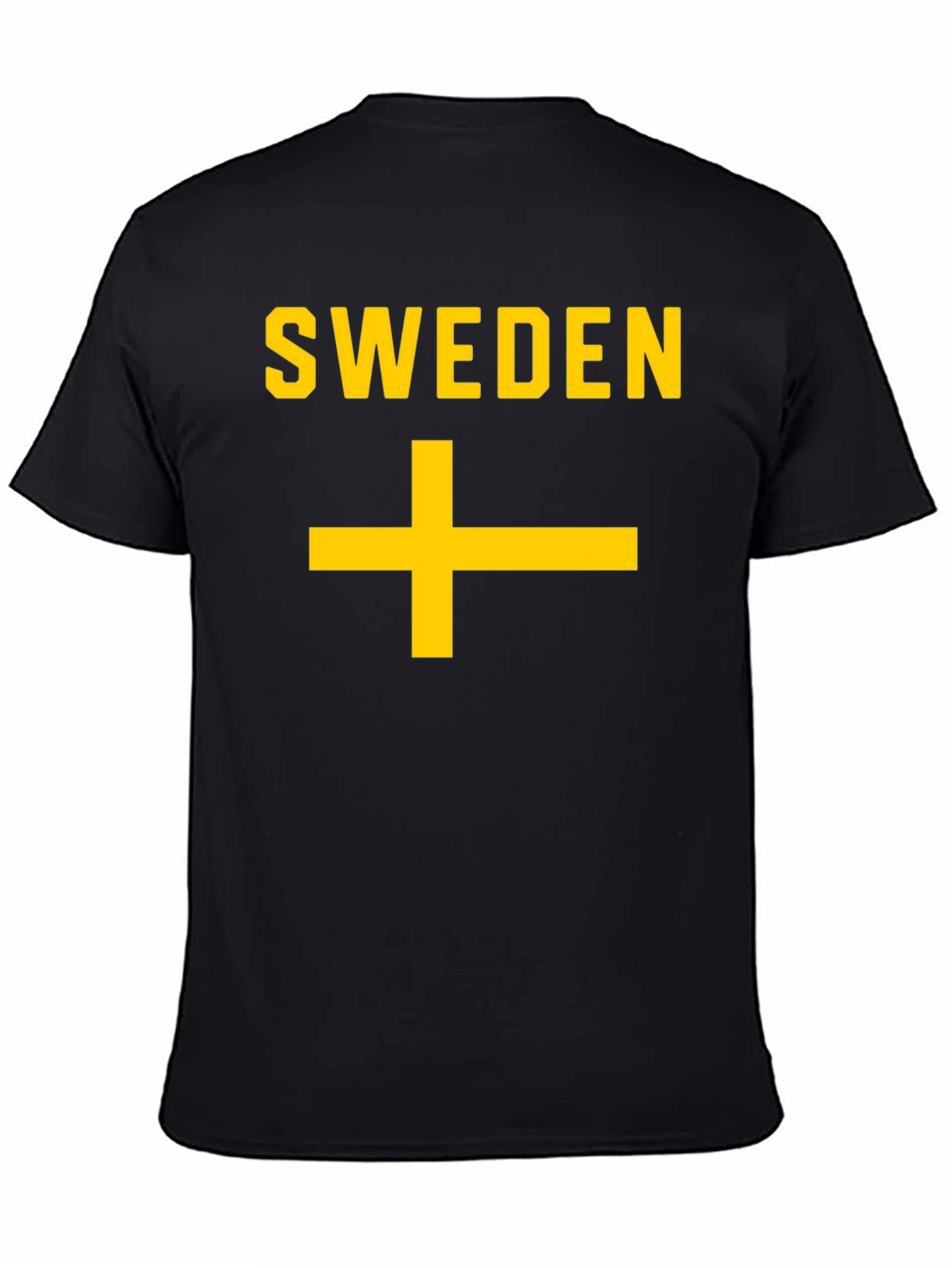Sweden Flag T-Shirt - Black Cotton Tee