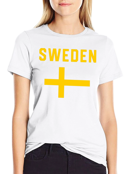 Sweden Flag T-Shirt - Black Cotton Tee