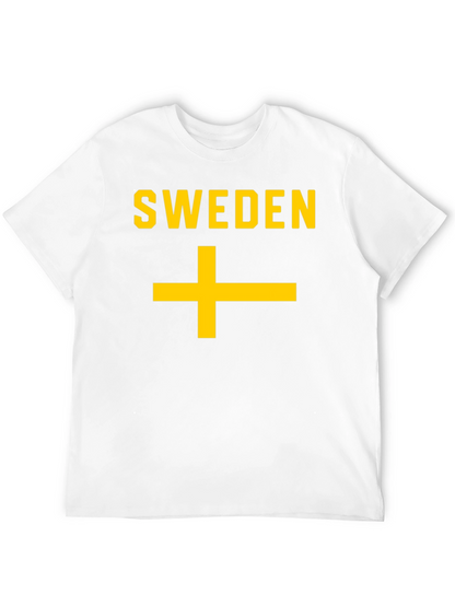 Sweden Flag T-Shirt - Black Cotton Tee
