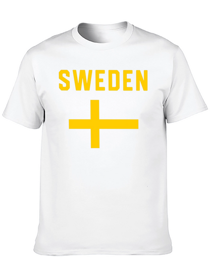 Sweden Flag T-Shirt - Black Cotton Tee