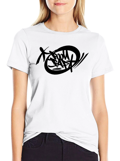 Black T-Shirt with Abstract Graphic Design