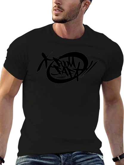 Black T-Shirt with Abstract Graphic Design